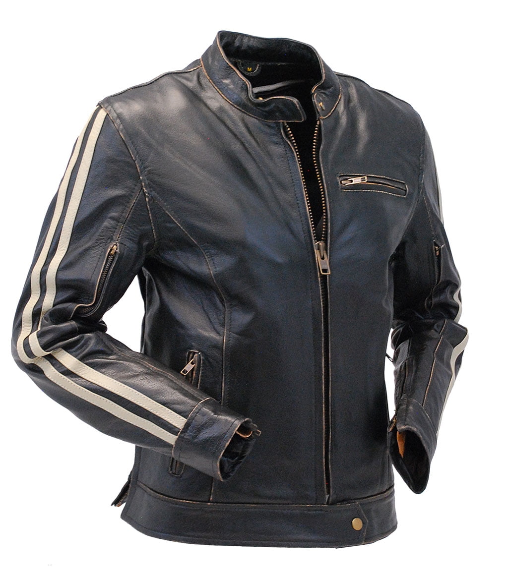 Ladies Fashion Leather Jacket Vintage Brown Biker Style 100% REAL LEATHER 2812 