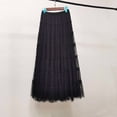 thumbnail image 4 of DHFJKG Layered Long Skirts For Women High Waist Flowy Mesh Party Dress Flared Ruffled Hem Solid Color Stylish Skirt, 4 of 4