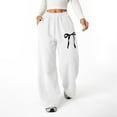 thumbnail image 6 of EnJoCho Girls Bowknot Baggy Sweatpants Cute Straight Leg Athletic Pants With Pockets Clothes Teen Girls 4-13 Years Casual Streetwear Joggers Sweats Loung𝖾wear, 6 of 7