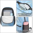 thumbnail image 5 of 17 Inch Lightweight Backpack,PVC Waterproof Oxford Fabric, Ergonomically Designed, with Large Capacity, Aqua Blue Watercolor, 5 of 5