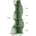 thumbnail image 3 of Tribesigns Wavy Corner Shelf, Modern 5-Tier Bookshelf Bookcase with Curvy Shape, Unique Plant Stand Display Rack for Living Room Small Space (Green), 3 of 8