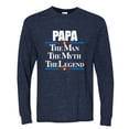 thumbnail image 2 of Wild Bobby,Papa The Man The Myth The Legend Best Daddy Father Gift, Father's Day, Men Long Sleeve Shirt, Vintage Heather Navy, Small, 2 of 3