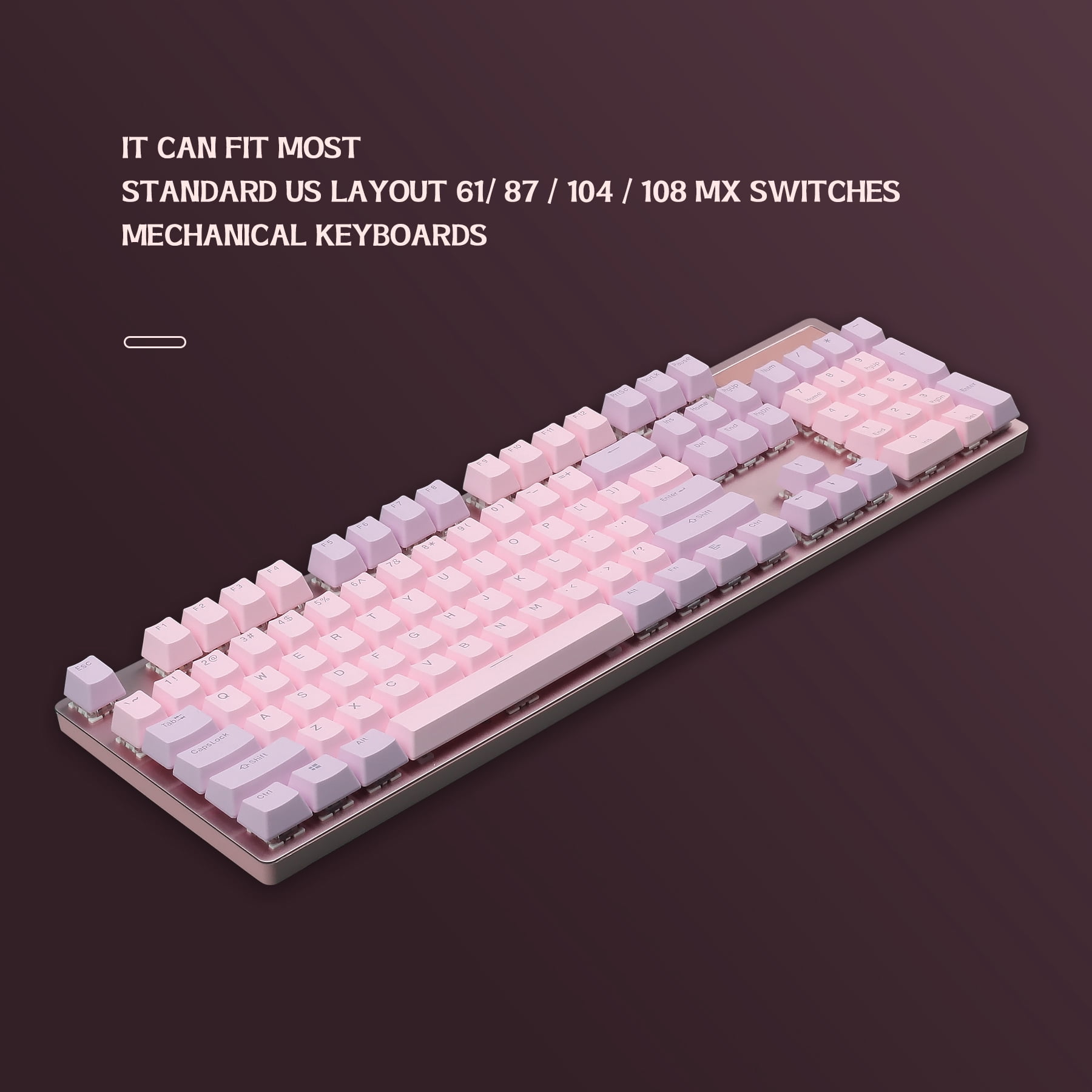 Hyssop PBT Keycaps Doubleshot Backlit Keyset OEM Profile Cherry MX for 61 87 104 108 MX Switches Mechanical Keyboard