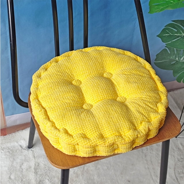 Cojín de Grano de Maíz - Cojín Grueso Hecho A Mano para Asiento de Suelo de Pana, Amarillo MNFD