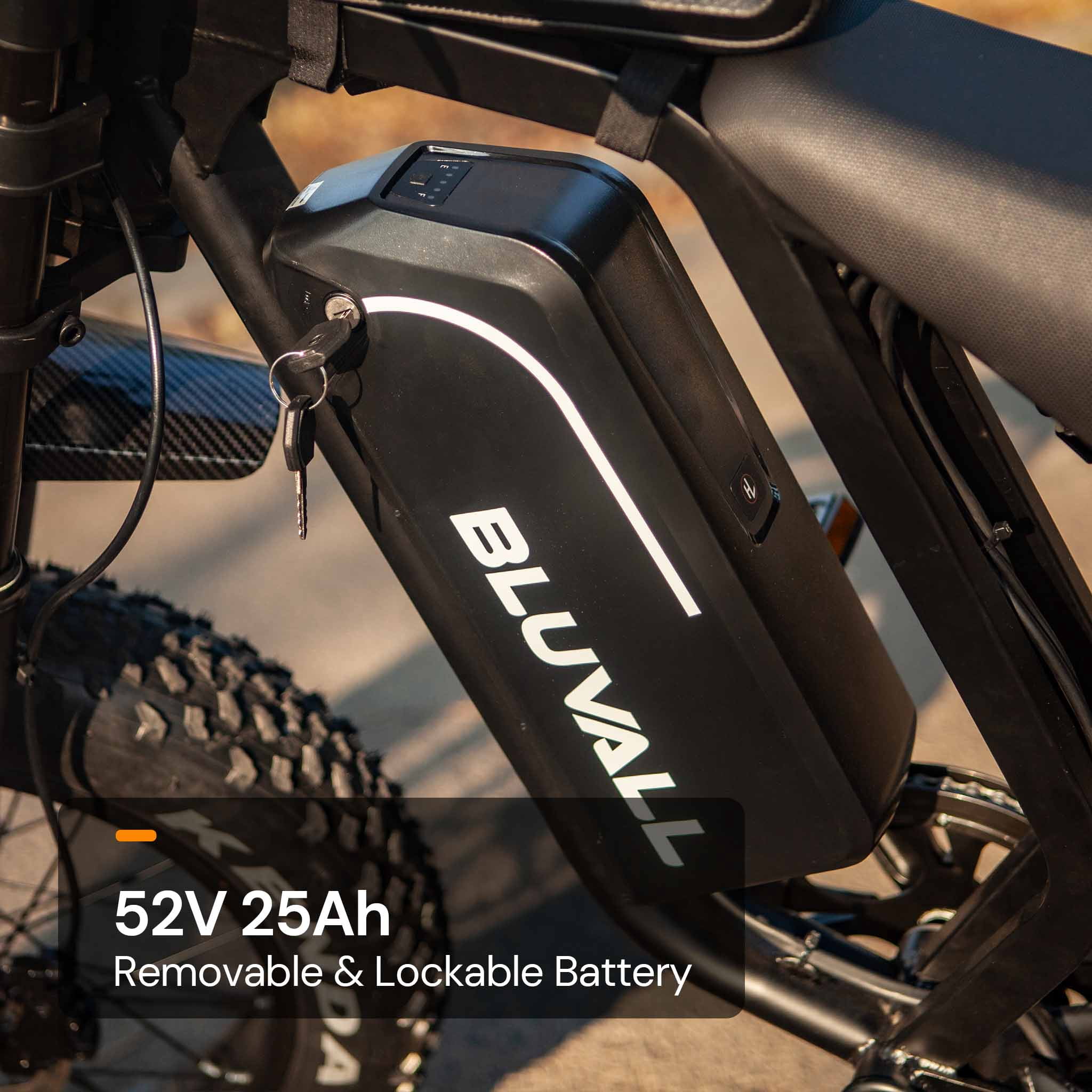 Bluvall Electric Dirt Bike for Adults, Peak 1800W Motor 35MPH, 52V/25AH Battery, 20"x4" Fat Tire Ebike, E Mountain Bicycle, Full Suspension UL2849