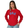 thumbnail image 3 of USA United States Patriotic 4th July Plus Size Long Sleeve Graphic Tee Shirt Brisco Brands 2X, 3 of 6