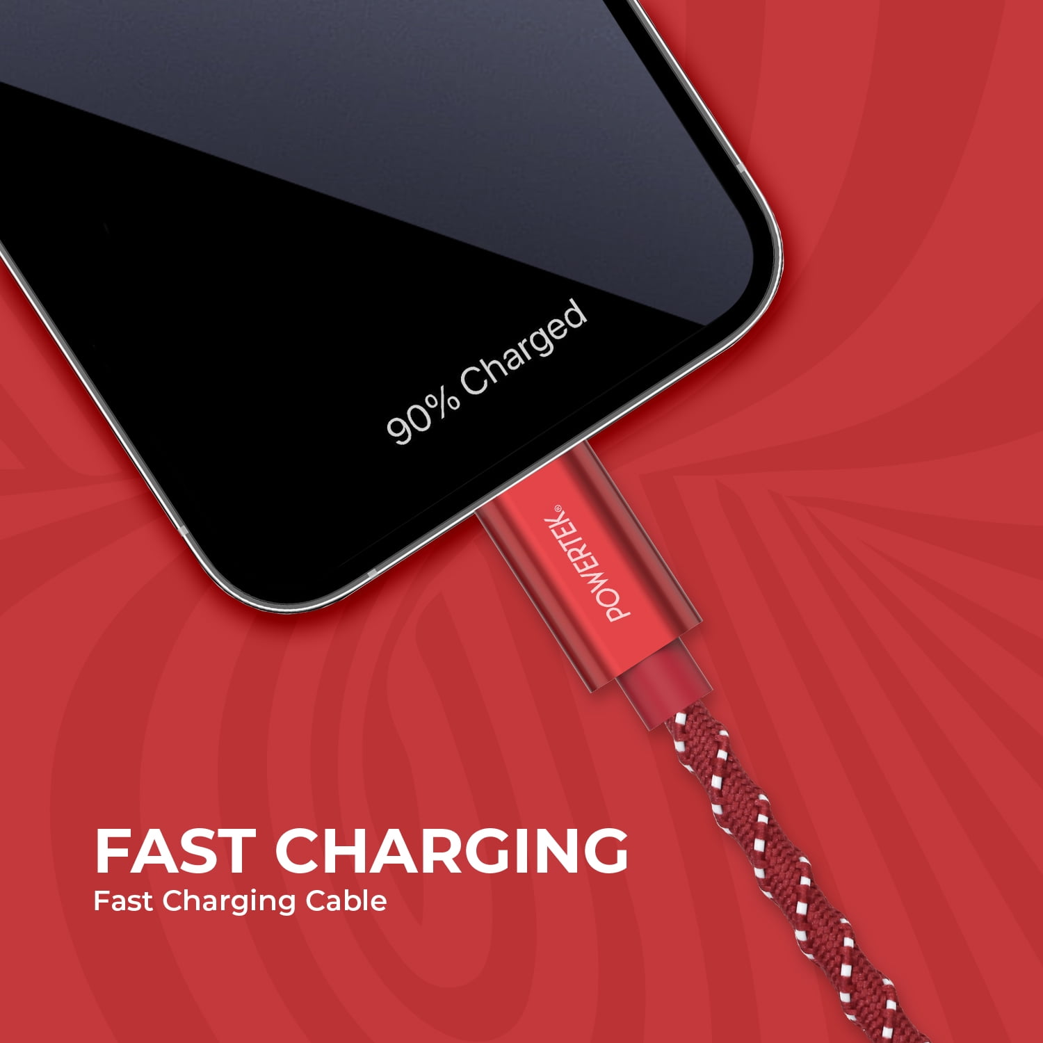Liquipel Powertek Twizzler USB-A to Lightning - Red