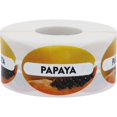 thumbnail image 1 of Papaya Food Labels | 1.25 x 2″ Oval Shape - 500 Pack, 1 of 3