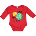 thumbnail image 3 of Inktastic Earth Day Peace Love Earth Boys or Girls Long Sleeve Baby Bodysuit, 3 of 5