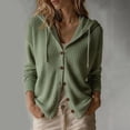 thumbnail image 5 of Axdhxbd Hollow Out Hooded Cardigan Sweater for Women Button Up Open Front Sweaters Loose Fit Lightweight Long Sleeve Crochet Sweaters M, 5 of 7