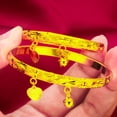 thumbnail image 4 of DESIGNICE Gold Plated Bell Heart Bracelet Children Boys Girls Baby Kids Jewelry, 4 of 7