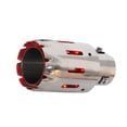 thumbnail image 1 of Unique Bargains Car Exhaust Tip Tail Pipe with Red LED Lights Adjustable 1.2-2.2Inch Inlet 6.7Inch Length Silver Tone, 1 of 6