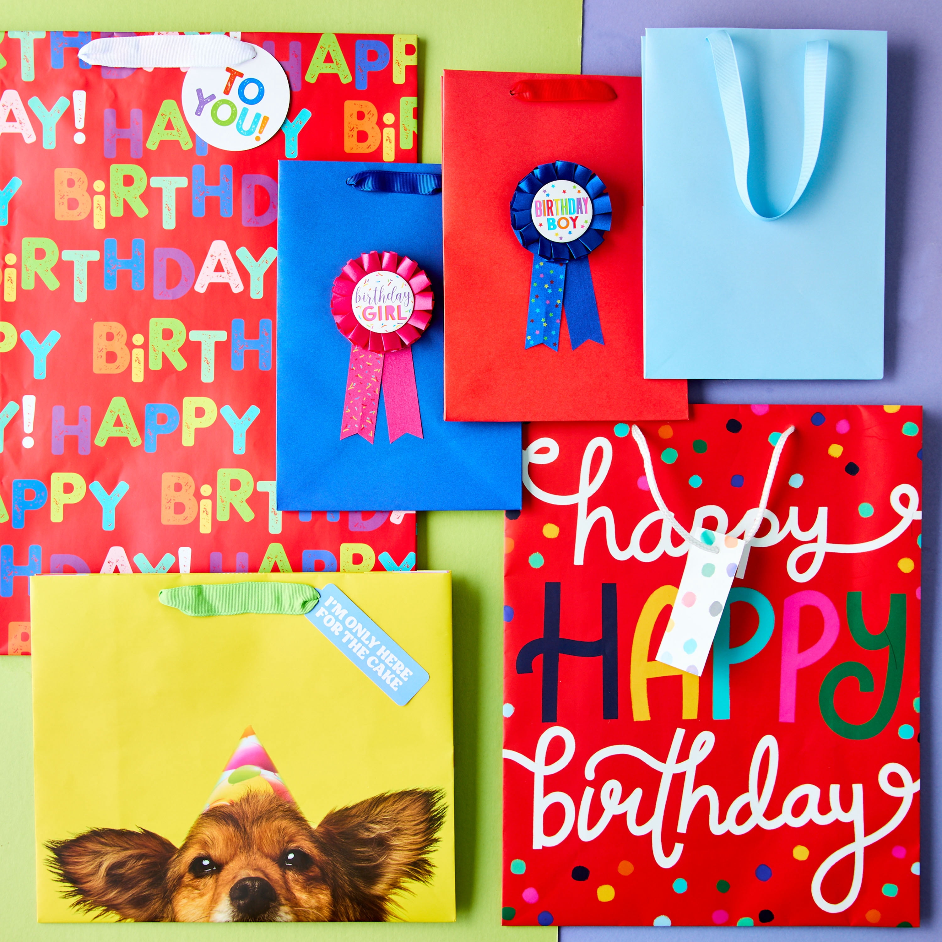 Large Light Blue Gift Bags, 7" x 10", 3 Count, by Way To Celebrate