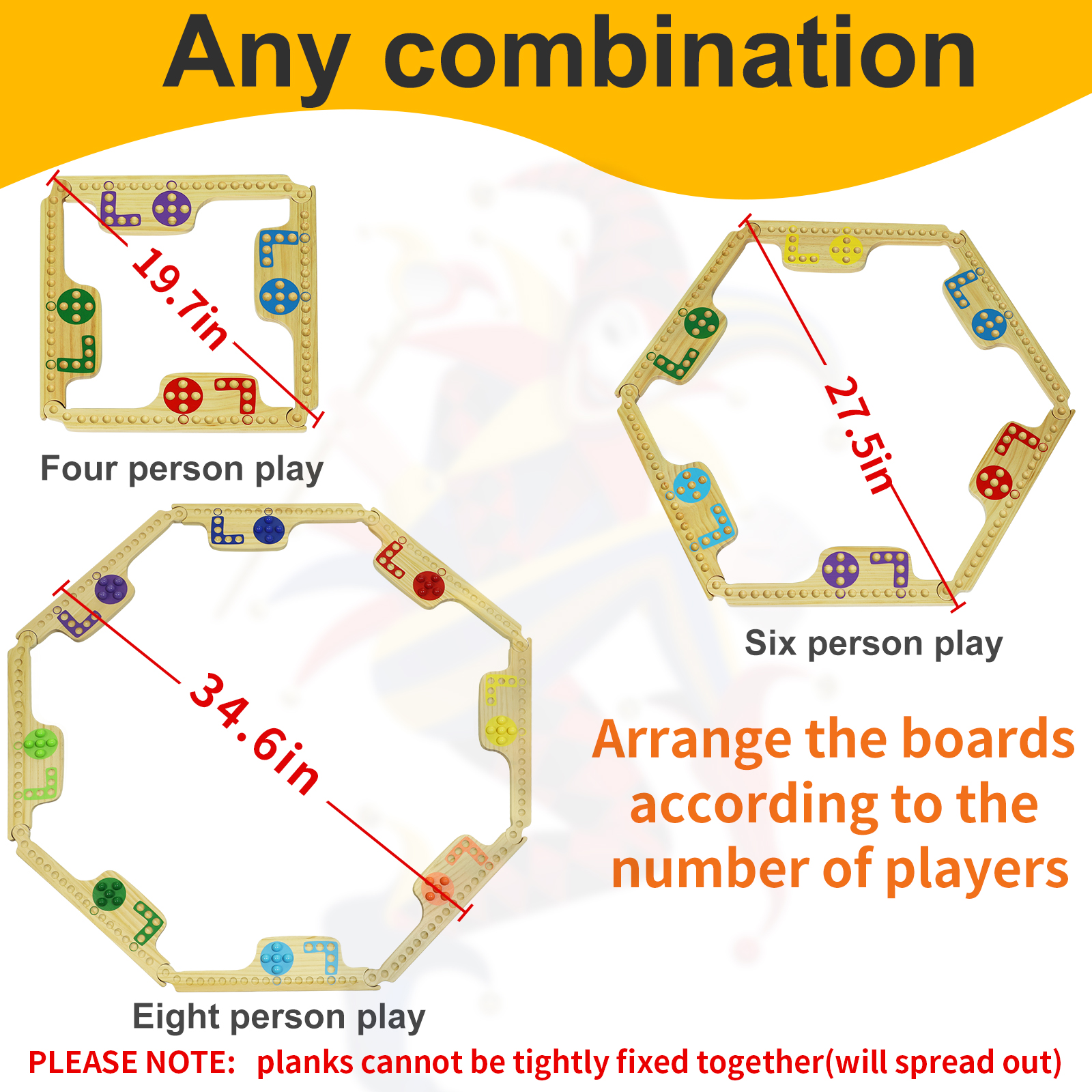 Marbles and Jokers Board Game Pegs and Jokers Real Solid Wood (Pine) Game Board Wooden for 2-8 Players 8 Game Boards 8 Colors 40 Marbles 4 Boxes Card