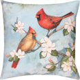 thumbnail image 1 of Oreiller Cardinal de Printemps Imprimé Numériquement 18 X 18 Po., 1 of 1