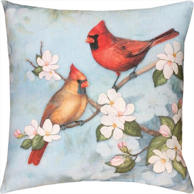 Oreiller Cardinal de Printemps Imprimé Numériquement 18 X 18 Po.