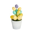 thumbnail image 2 of ZhyrZng Small Easter Egg Potted Plant 16x10cm | Artificial Tabletop Decoration featuring Colorful Spotted Eggs and Green Leaves for Home Office Desk Spring Holiday Party Prop, 2 of 7