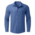 thumbnail image 4 of RTKFRFLM Boys' Long Sleeve Cotton Linen Shirt Classic Button Down Collared Top for Kids Breathable Lightweight Summer Blouse Casual Fashionable Gentleman's Ages 5-16 Years Old Solid, 4 of 4