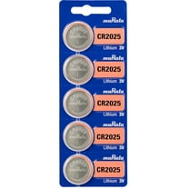 Murata CR2025 Battery 3V Lithium Coin Cell - Replaces Sony CR2025 (5 Batteries)