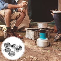 LEORX Camping Dinnerware Set 6Pack Stainless Steel Cookware for Men and Women