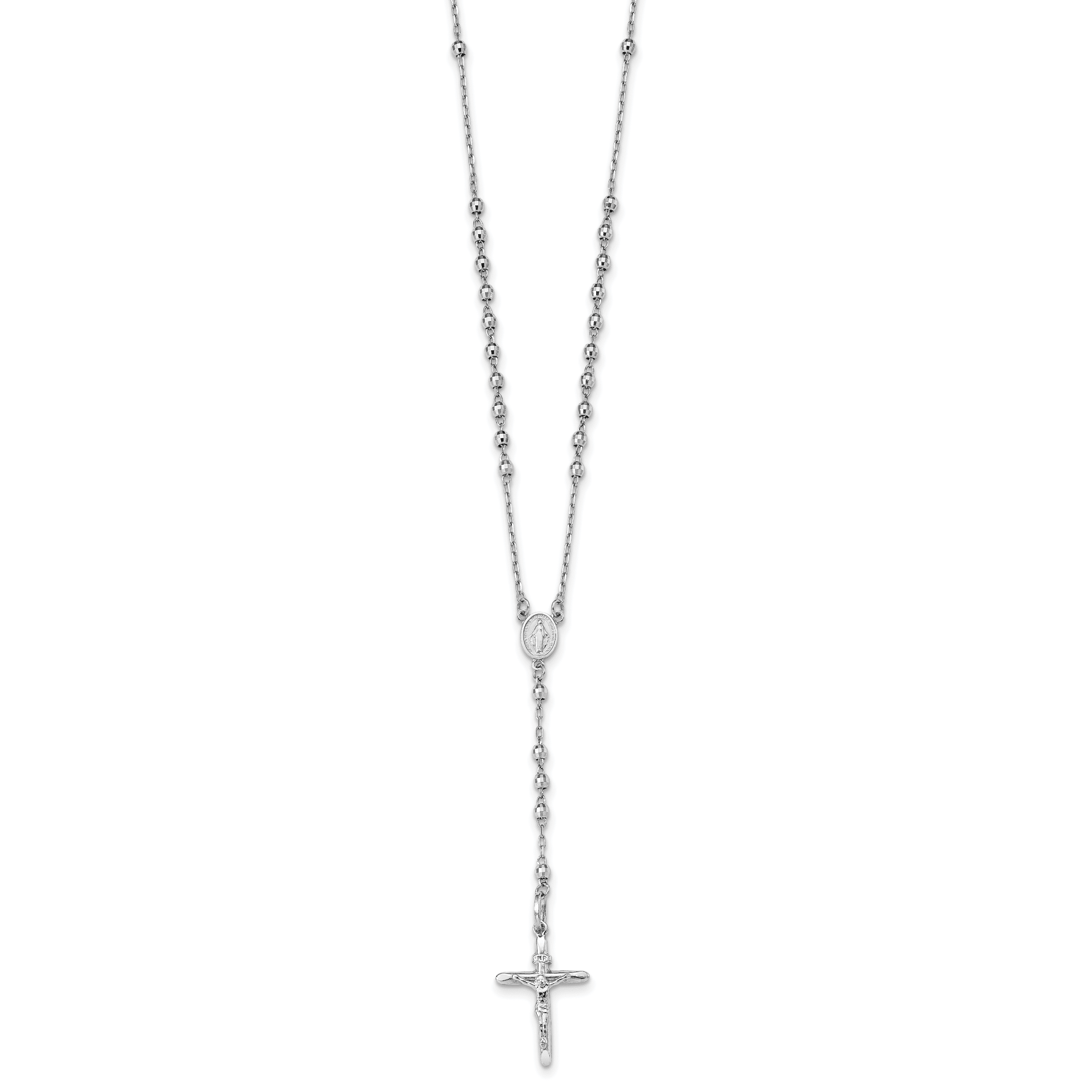 24in white gold chain