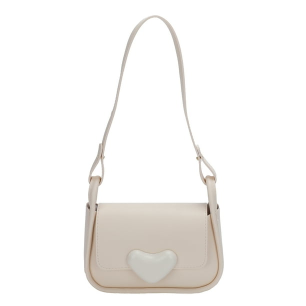 Bolso bandolera de cuero de PU Bolso de hombro con cierre de amor con solapa de moda para el trabajo Beige Ehuebsd Para Estrenar