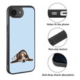 thumbnail image 2 of WIRESTER Shockproof Soft Rubber Cover Case for Apple iPhone 16e 6.1" 2025, Basset Hound Dog Lying Down Looking Up On Light Blue Background, 2 of 5