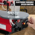 thumbnail image 3 of 16 inch Scroll Saw Variable Speed 400-1600 SPM with Tilting Table, LED Work Light Dust Port for Precision Woodworking Crafts, Red+Black, With/Without Light, 3 of 6