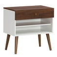 thumbnail image 1 of Costway Table de Chevet Table d'Extrémité Table d'Appoint Tiroir Étagère de Rangement Style Mi-Siècle Pied en Bois de Caoutchouc, 1 of 10