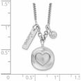 thumbnail image 2 of Sterling Silver Rhodium-Plated Satin Heart/Love/Cz With 1.5In Ext Necklace Made In Italy -Jewelry By Sweet Pea, 2 of 6