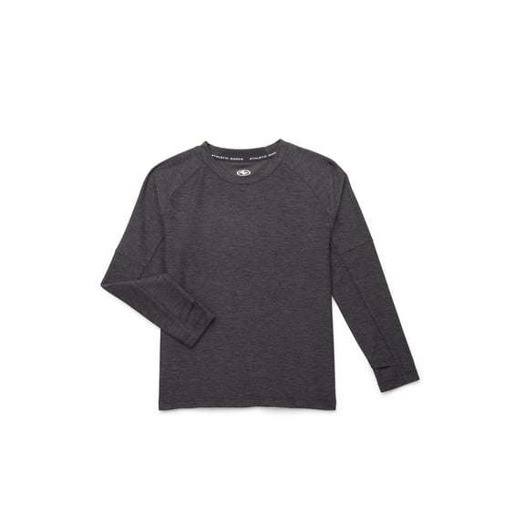 Athletic Works Boys Active Long Sleeve Buttercore Top, Sizes 4-18