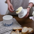 thumbnail image 6 of Ceramic Butter Dish With Lid, Vintage Pottery Butter Crock-blue and white porcelain-10x10x8cm, 6 of 7