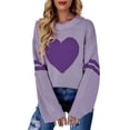 thumbnail image 1 of Gibobby Casual Suéter para Mujer, Suéter Trenzado de Cuello Redondo para Uso Diario Suéter pulóver para Mujer(Morado,M), 1 of 4