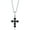 Black Sapphire, variant on Emerald 16+2” Religious Cross Pendant Necklace Silver/14K Gold Plated Sterling Silver Jewelry for Communion or Confirmation