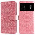 thumbnail image 5 of Funda tipo cartera GANGXUN para Xiaomi Poco M4 5G , diseño girasol, cuero PU, soporte, cierre magnético, tarjetero, 5 of 5