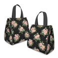 thumbnail image 2 of Pioneer Flower Floral Print Pattern Insulated Lunch Bag for Women & Adults,Large Portable Soft Cooler Lunch Bag,Thermal Food Storage Tote with Pearl Cotton,8.66L,8.75x5.75x9.5 Inch, 2 of 6