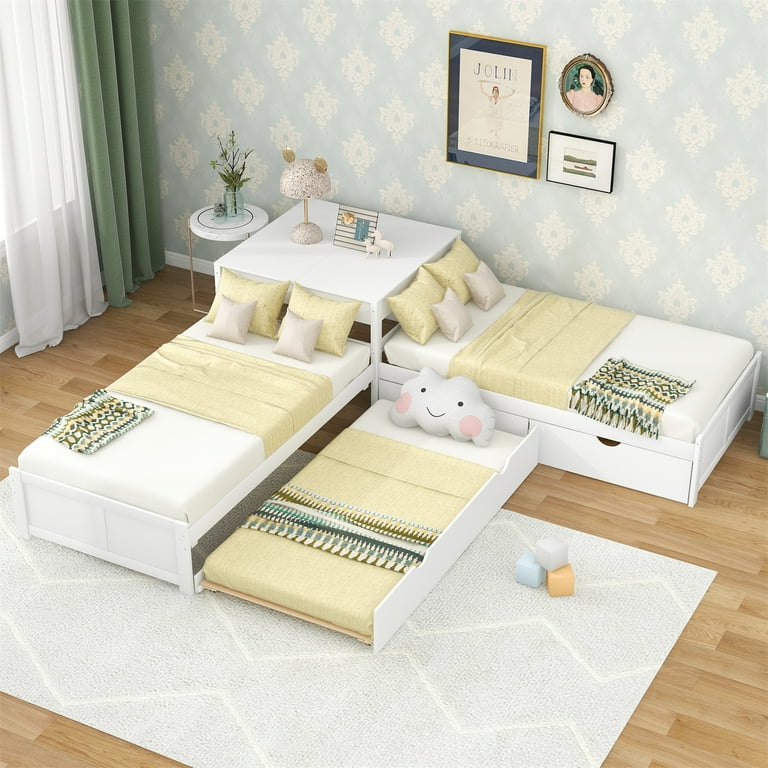 L shaped beds with cheap storage
