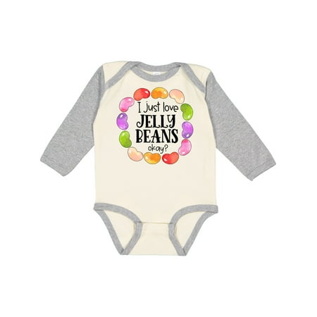 

Inktastic I Just Love Jellybeans Okay Easter Candy Gift Baby Boy or Baby Girl Long Sleeve Bodysuit