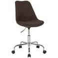 thumbnail image 2 of BizChair Mid-Back Brown Fabric Task Office Chair with Pneumatic Lift and Chrome Base, 2 of 7