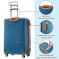thumbnail image 4 of Hardshell 3 Piece Luggage Sets with Double Spinner 8 Wheels Suitcase with TSA Lock Lightweight Carry On Luggage 20''24''28', Blue, 4 of 6
