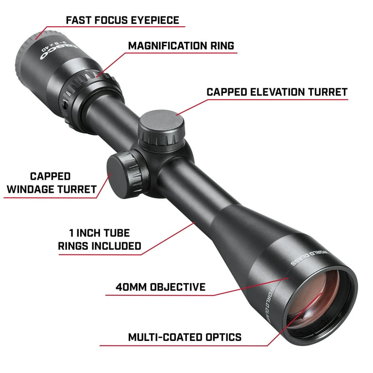 Tasco World Class Riflescope 3-9x40 30/30 Duplex with Rings
