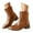 Brown, variant on Women's Western Ankle Boots Cowboy Cowgirl Short Booties Round Toe Fall Winter Dress Shoes