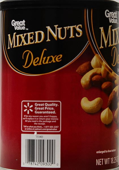 Great Value Deluxe Roasted & Salted Mixed Nuts, 18.25 oz