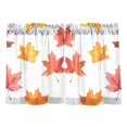 thumbnail image 7 of Yayeee Kitchen Curtains Light Filtering 27"x36" Rod Pocket Short Cafe Window Panel, White Autumn Leaves, 7 of 7