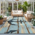 thumbnail image 2 of Area Rugs 5'x7', Nautical Anchor Carpet Runner Indoor Outdoor Rugs Home Decor Aesthetic, Vintage Blue Brown Wooden Coastal Non Slip Mats Washable Accent Rug for Living Room Bedroom, 2 of 8