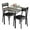 Grey, variant on Jojoka 3 Piece Dining Set for 2, Table and 2 Upholstered Chairs, Wood Top Breakfast Dinette for Small Space, Kitchen, Apartment, Dining Room, Rustic Grey