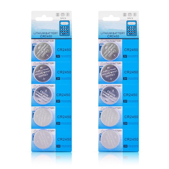 Pack Of 5/10 CR2450 Button Batteries CR2450 3V Lithium Batteries For Watches And Remote Controls With Long Lifespans