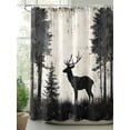 thumbnail image 2 of Retro Elk Shower Curtain, Black Elk Forest Animal Vintage Nature Waterproof Shower Curtain Set with 12 Hooks Lightweight Washable Fabric Shower Curtains for Bathroom 72x78 Inches, 2 of 6