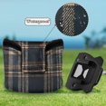 thumbnail image 6 of Haosy Dark Green Brown Tartan Golf Mallet Putter Cover Strong Magnetic Leather Golf Club Headcover Closure, 6 of 7