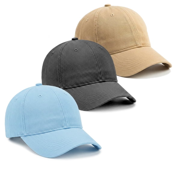Bocaoying 3 Pack Toddler Baseball Cap for Boys & Girls 2-8 Years, Adjustable Washed Cotton Hat for Summer Sun Protection